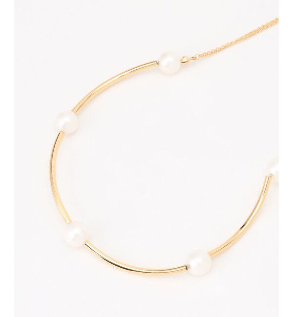 自由区「カーブバー淡水パール ネックレス」|ネックレス|