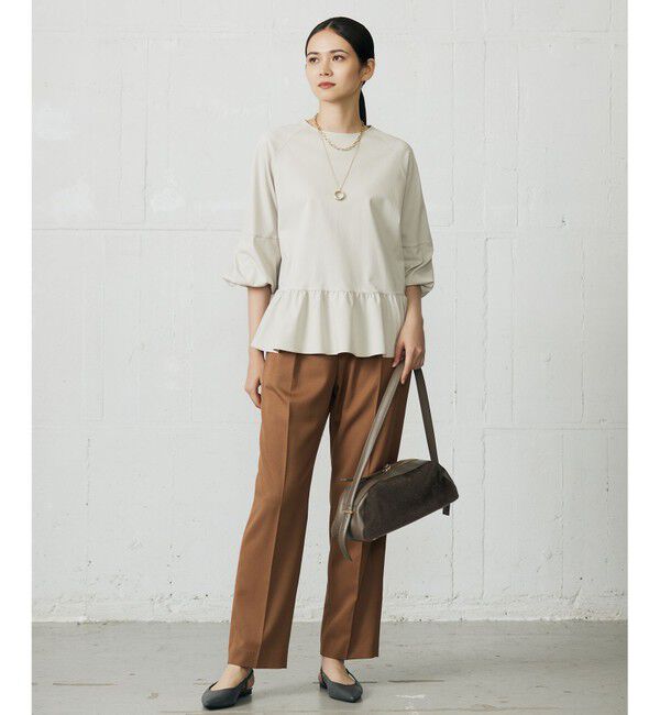 自由区「クリアコットンポンチペプラム カットソー」|Tシャツ・カットソー|