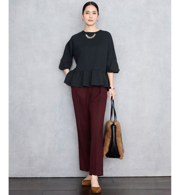 自由区「クリアコットンポンチペプラム カットソー」|Tシャツ・カットソー|