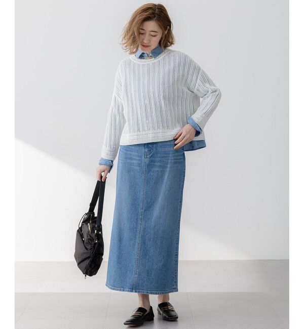 23区「【洗える】コットンギマ ストライプ ニット」|ニット・セーター|