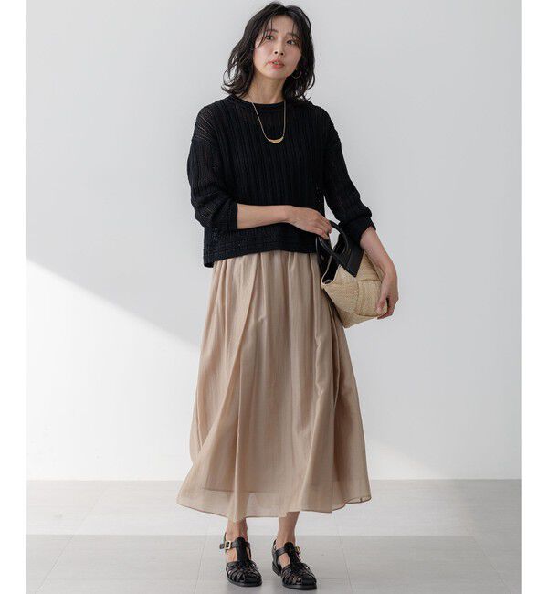 23区「【洗える】コットンギマ ストライプ ニット」|ニット・セーター|