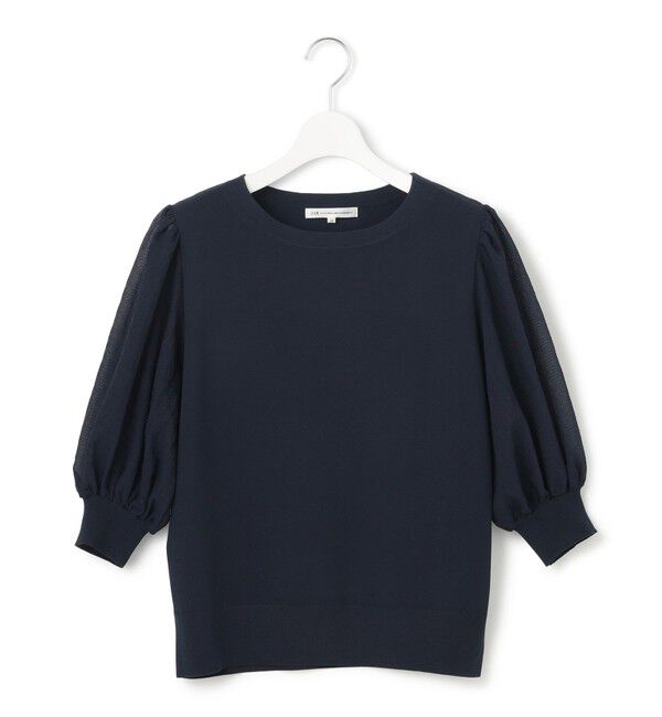 23区「【洗える】シアーチェッククロスコンビ ニット」|ニット・セーター|