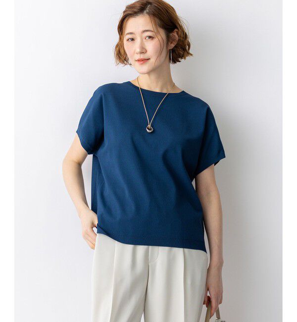 23区「【新色追加/見上愛さん着用】レーヨンポリエステルストレッチ プルオーバー ニット」|ニット・セーター|ダルブルー系