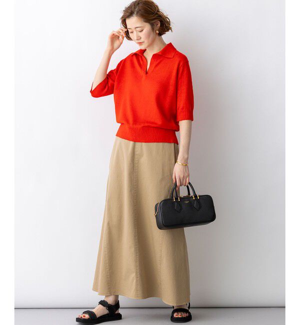 23区「【CanCam掲載】ピュアリネン スキッパー ポロニット」|ニット・セーター|