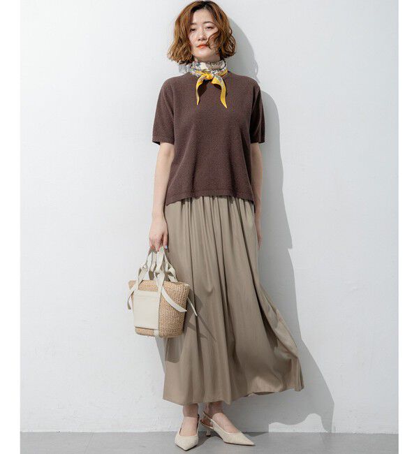 23区「コットンナイロンミニブークレ ニットT」|ニット・セーター|