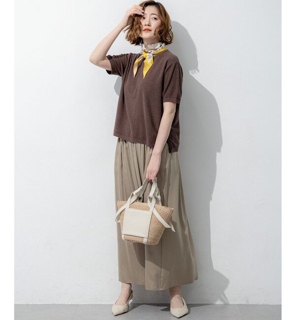 23区「コットンナイロンミニブークレ ニットT」|ニット・セーター|