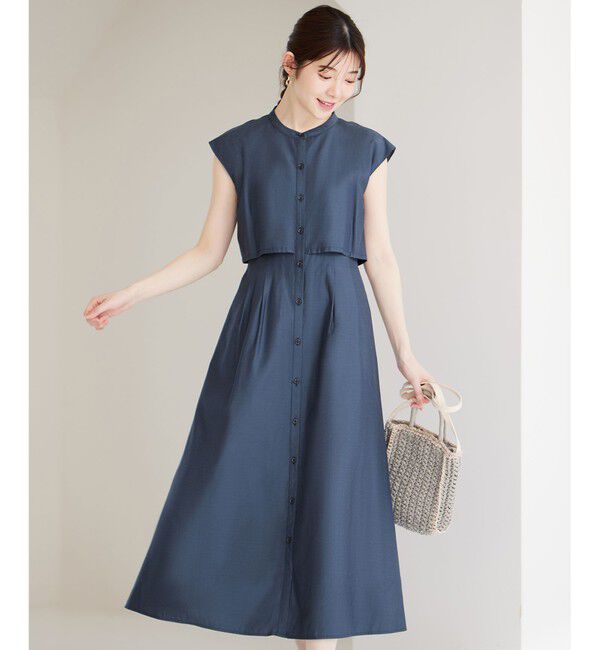 any SiS「【洗える】クロップドシャツ ワンピース」|ワンピース|シャンブレー