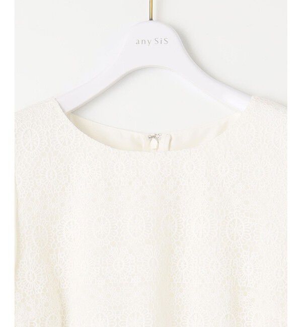 any SiS「【洗える】レースコンビバックサテン ワンピース」|ワンピース|