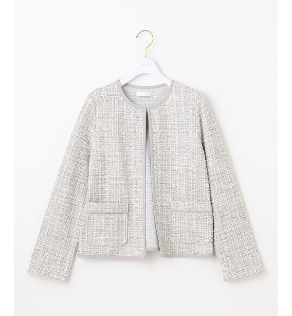 ANY SIS「【2SET】ウォッシャブルジャケット &times; ブラウス セット」|ノーカラージャケット|