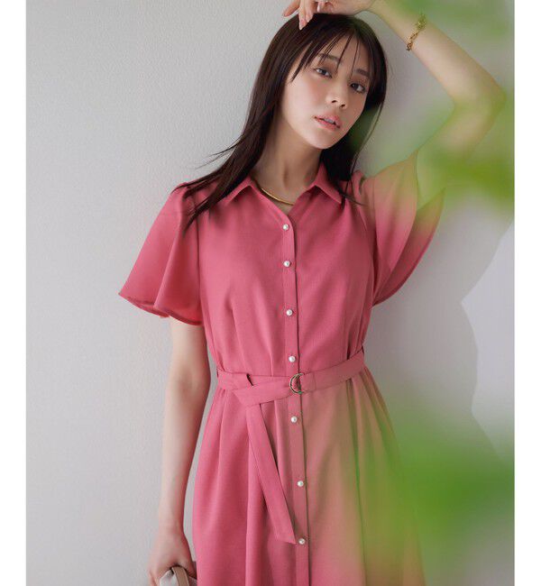 ANY SIS「【接触冷感・UVカット・速乾】スムージーポリエステル シャツワンピース」|ワンピース|