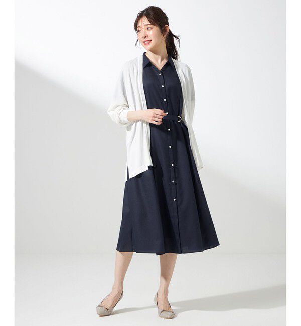 ANY SIS「【接触冷感・UVカット・速乾】スムージーポリエステル シャツワンピース」|ワンピース|