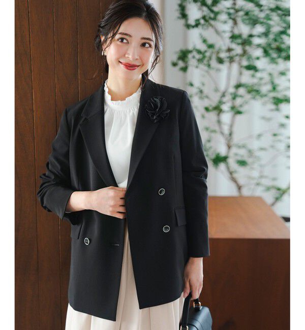 ANY SIS「セレモニーダブルクロス テーラードジャケット」|テーラードジャケット|ブラック