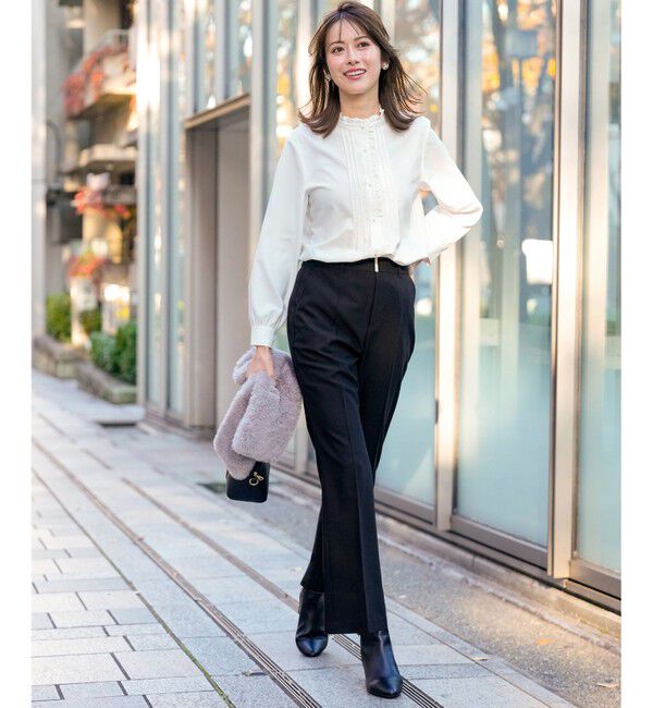 ANY SIS「褒めらレディストレッチ セミフレア テーパードパンツ」|その他|