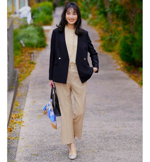 ANY SIS「褒めらレディストレッチ セミフレア テーパードパンツ」|その他|