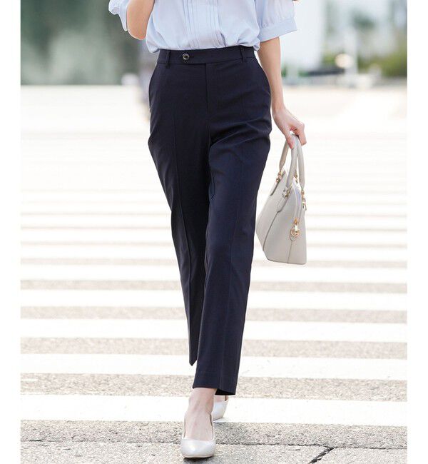 ANY SIS「エアリーストレッチ テーパードパンツ」|その他|ネイビー