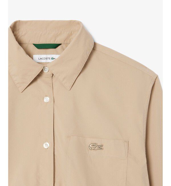 LACOSTE「クロップド丈 ウエストシャーリングシャツ ショートブルゾン」|シャツ・ブラウス|