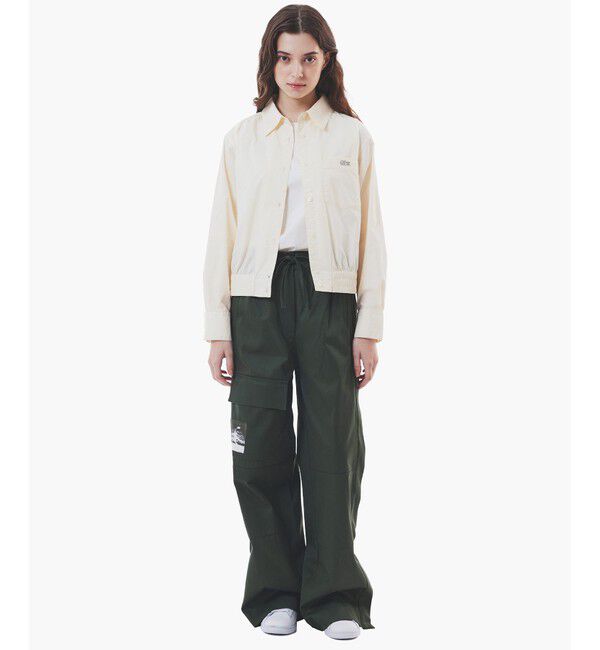 LACOSTE「クロップド丈 ウエストシャーリングシャツ ショートブルゾン」|シャツ・ブラウス|