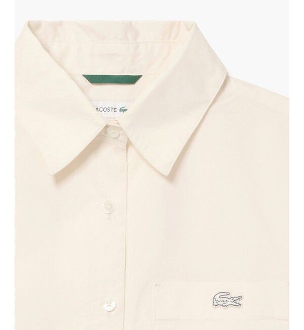 LACOSTE「クロップド丈 ウエストシャーリングシャツ ショートブルゾン」|シャツ・ブラウス|