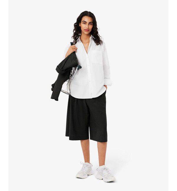 LACOSTE「コットンポプリン オーバーサイズストライプシャツ」|シャツ・ブラウス|