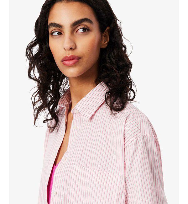 LACOSTE「コットンポプリン オーバーサイズストライプシャツ」|シャツ・ブラウス|