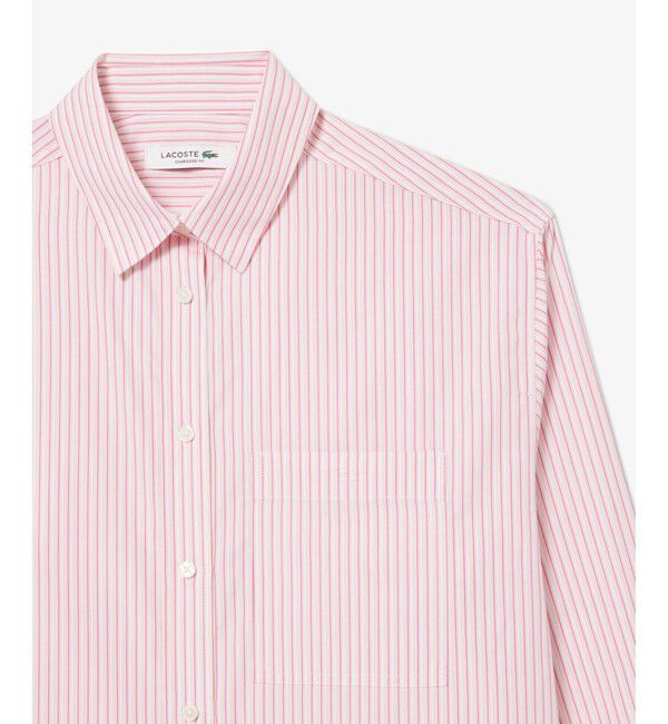 LACOSTE「コットンポプリン オーバーサイズストライプシャツ」|シャツ・ブラウス|