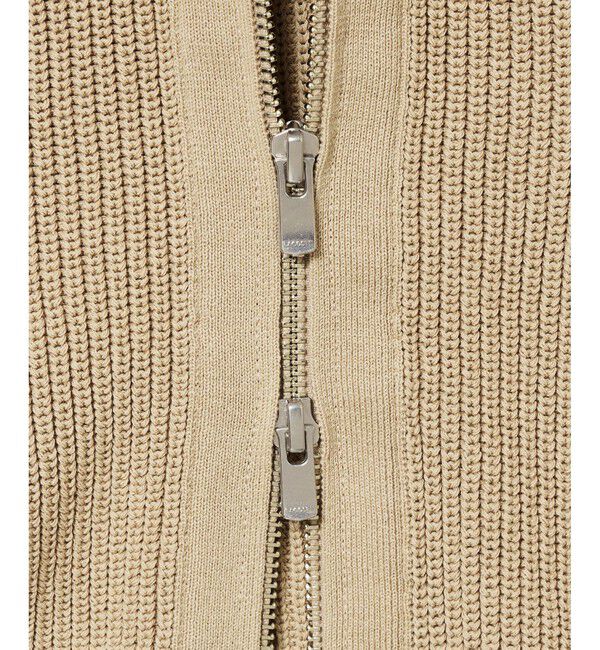 LACOSTE「ジップアップローゲージニットブルゾン」|カーディガン|