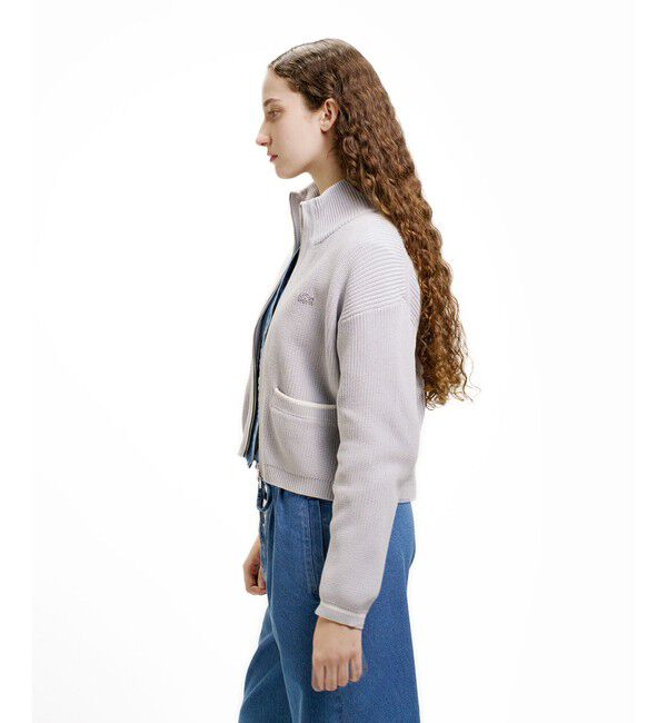LACOSTE「ジップアップローゲージニットブルゾン」|カーディガン|