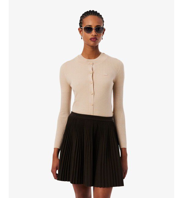 LACOSTE「3Dニッティングメリノウール ハイゲージニットカーディガン」|カーディガン|