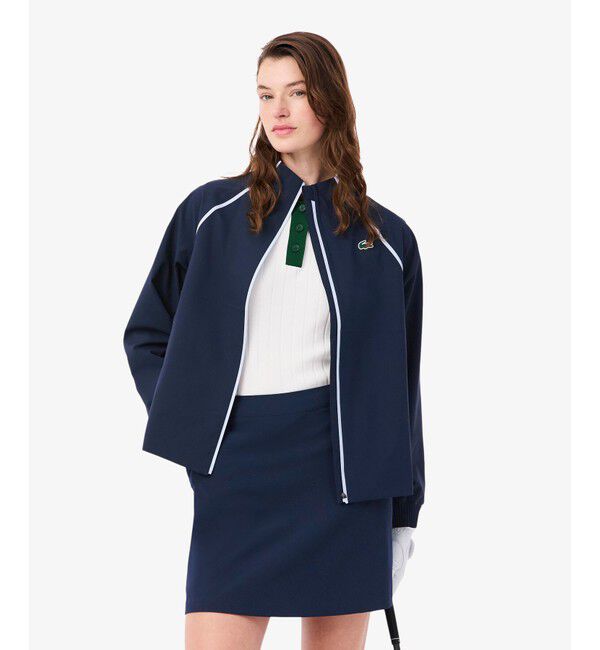 LACOSTE「ウォータープルーフストレッチゴルフジャケット」|カーディガン|ネイビー