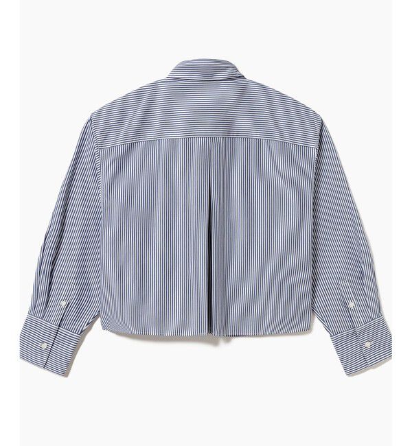 LACOSTE「ダブルポケット クロップド丈 ストライプシャツ」|シャツ・ブラウス|