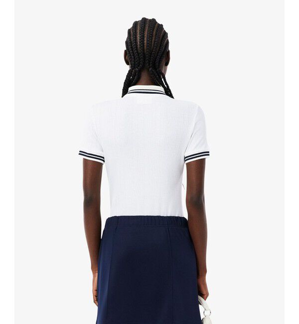 LACOSTE「フランスメイド ナローリブニットポロシャツ」|ポロシャツ|