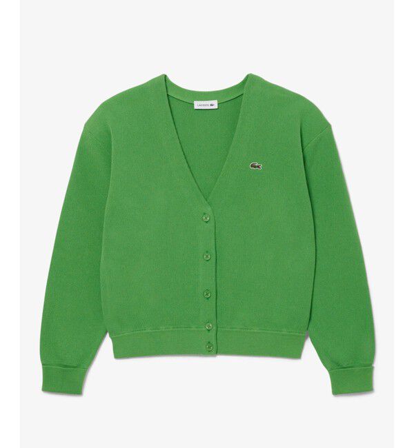 LACOSTE「Vネックショートカーディガン」|カーディガン|グリーン