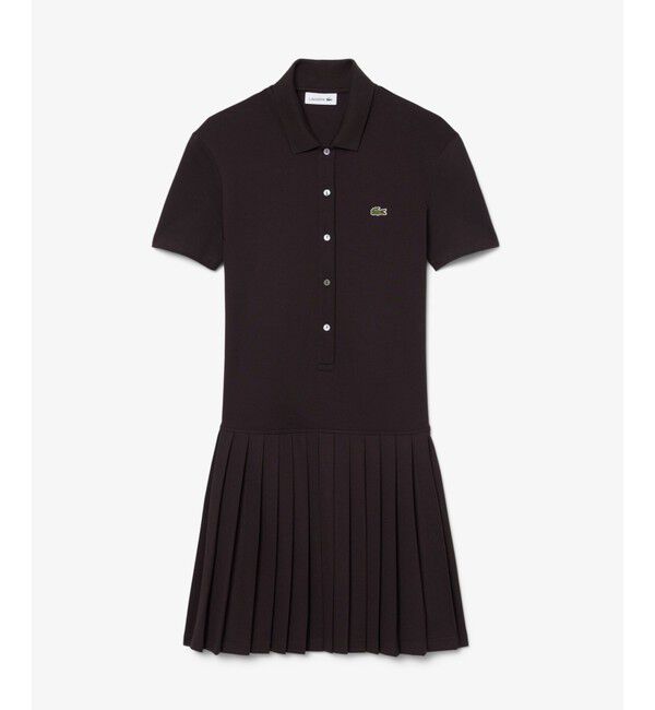 LACOSTE「ストレッチ鹿の子地プリーツポロドレス」|ワンピース|