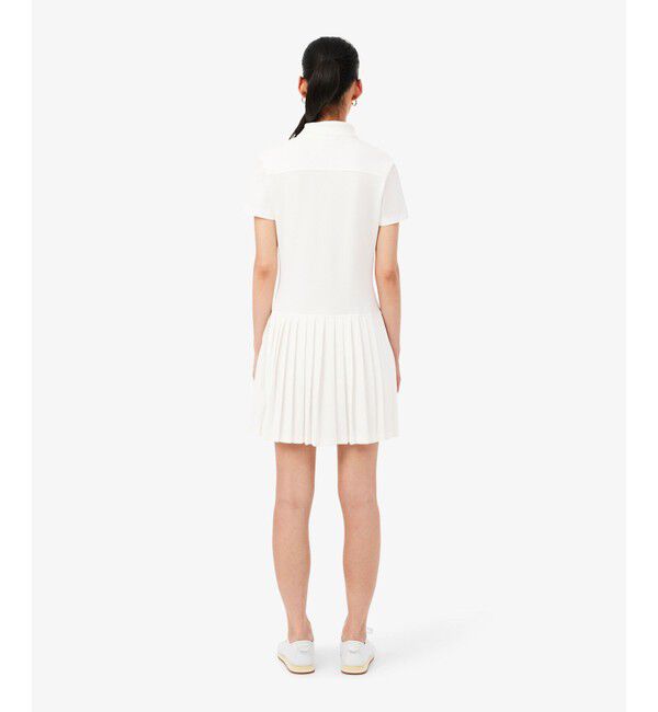 LACOSTE「ストレッチ鹿の子地プリーツポロドレス」|ワンピース|
