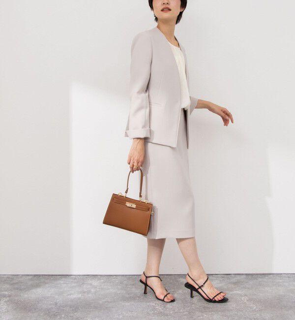 NOLLEY'S sophi「《セットアップ対応》ウォッシャブル撥水ダブルクロスサイドスリットスカート」|タイト|