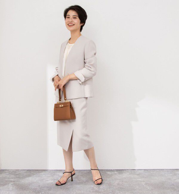 NOLLEY'S sophi「《セットアップ対応》ウォッシャブル撥水ダブルクロスサイドスリットスカート」|タイト|