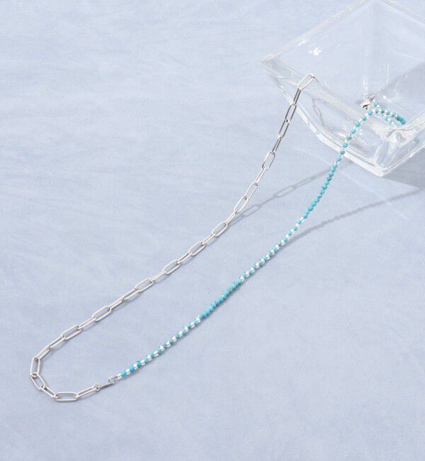 grace grace「【grace grace/グラスグラス】チェーン&times;天然石アレンジネックレス」|ネックレス|ライトブルー