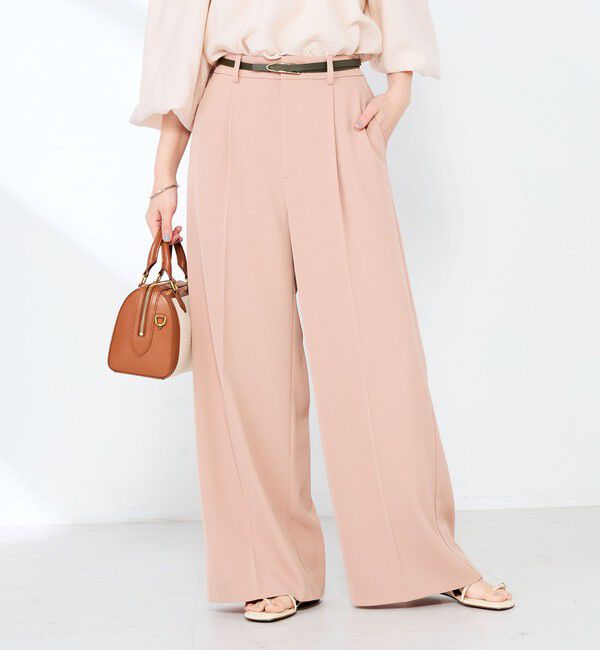 NOLLEY'S sophi「ウォッシャブル強撚ツイルワイドパンツ」|その他|サーモンピンク