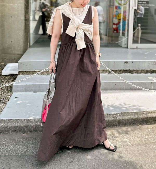 MAQWEL「【追加】【MAQWEL/マクウェル】ウォッシャブルソフトタフタワンピース」|ワンピース|