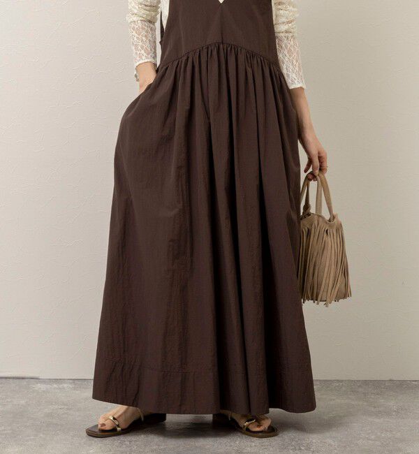 MAQWEL「【追加】【MAQWEL/マクウェル】ウォッシャブルソフトタフタワンピース」|ワンピース|