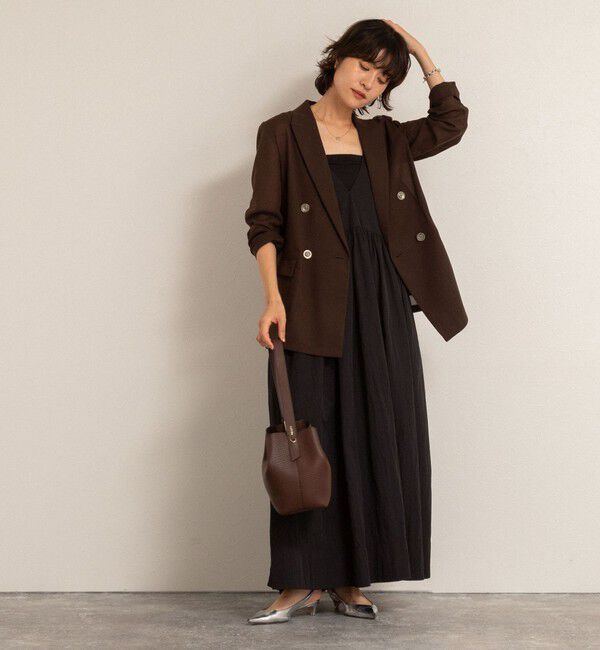 MAQWEL「【追加】【MAQWEL/マクウェル】ウォッシャブルソフトタフタワンピース」|ワンピース|