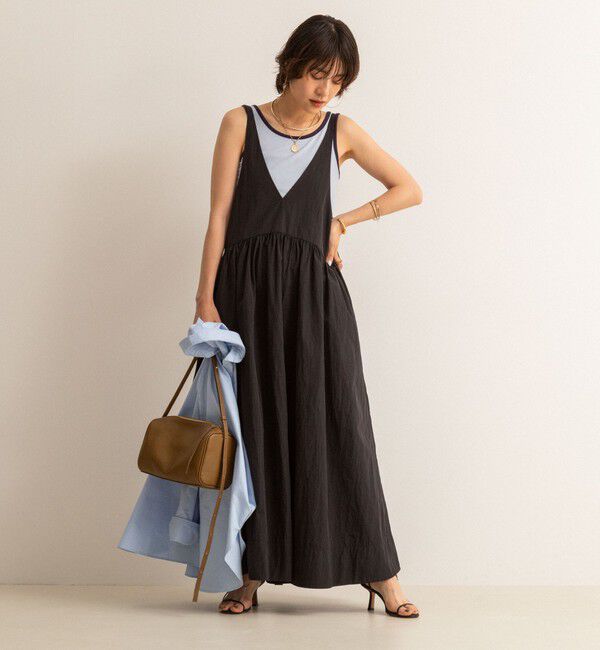 MAQWEL「【追加】【MAQWEL/マクウェル】ウォッシャブルソフトタフタワンピース」|ワンピース|