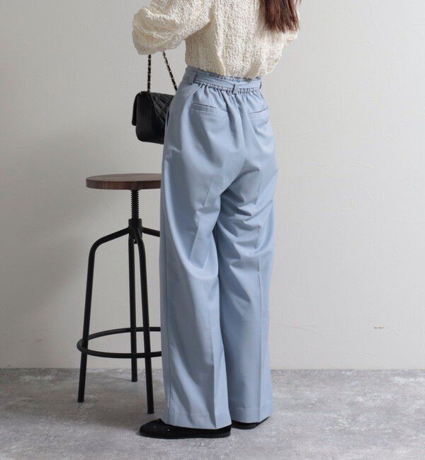 fredy emue「ベルト付きタックパンツ」|スラックス|