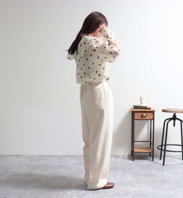 fredy emue「シアー楊柳刺繍ケープブラウス」|シャツ・ブラウス|