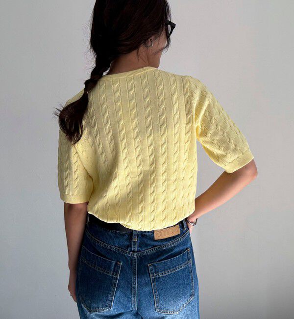 fredy emue「FR刺繍ケーブル柄ポケ付きプルオーバー」|ニット・セーター|