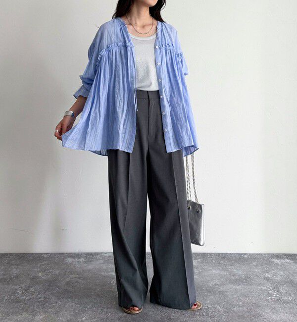 fredy emue「コットンギャザーオーバーブラウス」|シャツ・ブラウス|