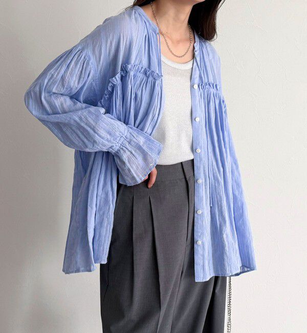 fredy emue「コットンギャザーオーバーブラウス」|シャツ・ブラウス|