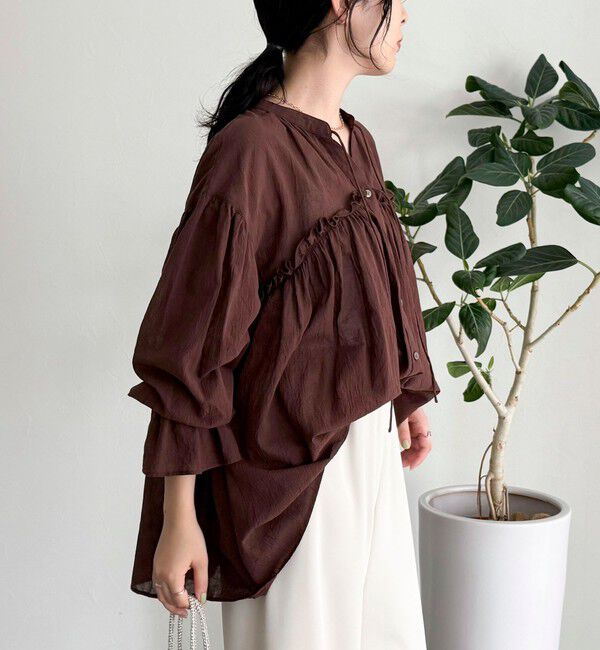 fredy emue「コットンギャザーオーバーブラウス」|シャツ・ブラウス|