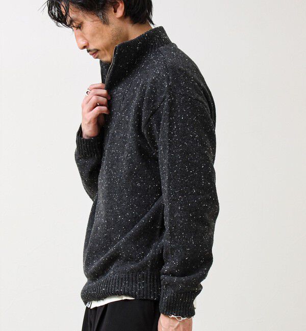 GLOSTER「【冬の大人レイヤードに】ネップハーフジッププルオーバー」|ニット・セーター|