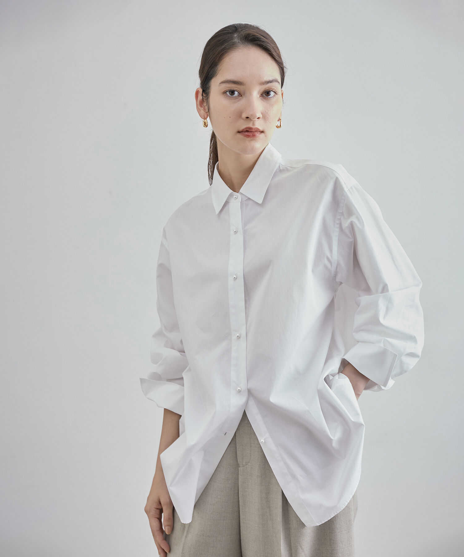 ROPE「【THOMAS MASON（トーマス メイソン）】パールボタンシャツ【雑誌掲載】」|シャツ・ブラウス|ホワイト系(11)